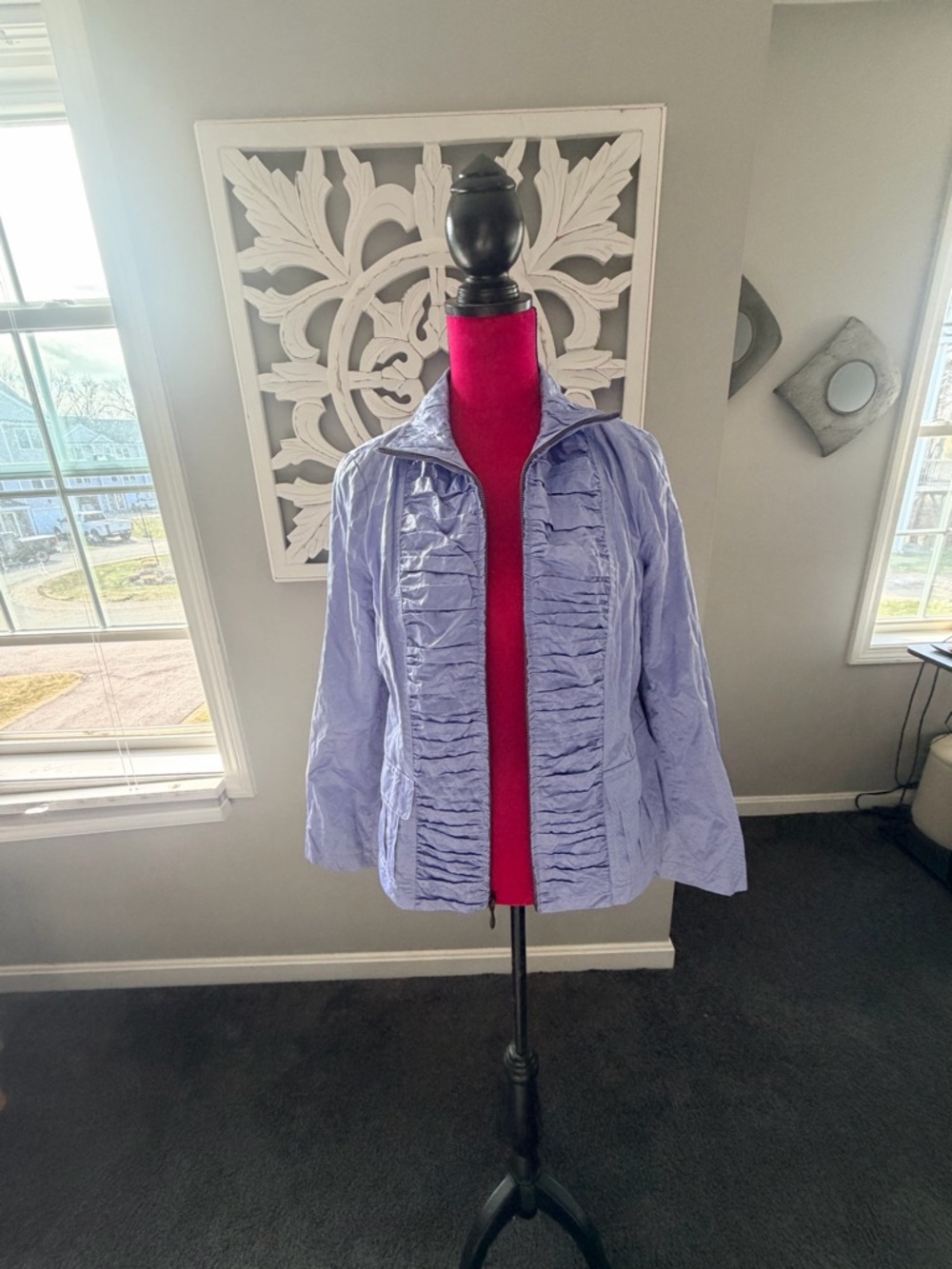 Chico’s Textured “Sally” water resistant jacket – Size 1 (fits like a medium) - Picture 3 of 8